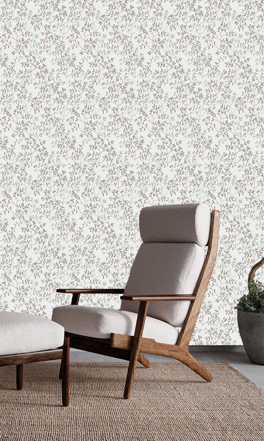 Southern Pine & Coronation Gray Dual Toned Branches Wallpaper R9979