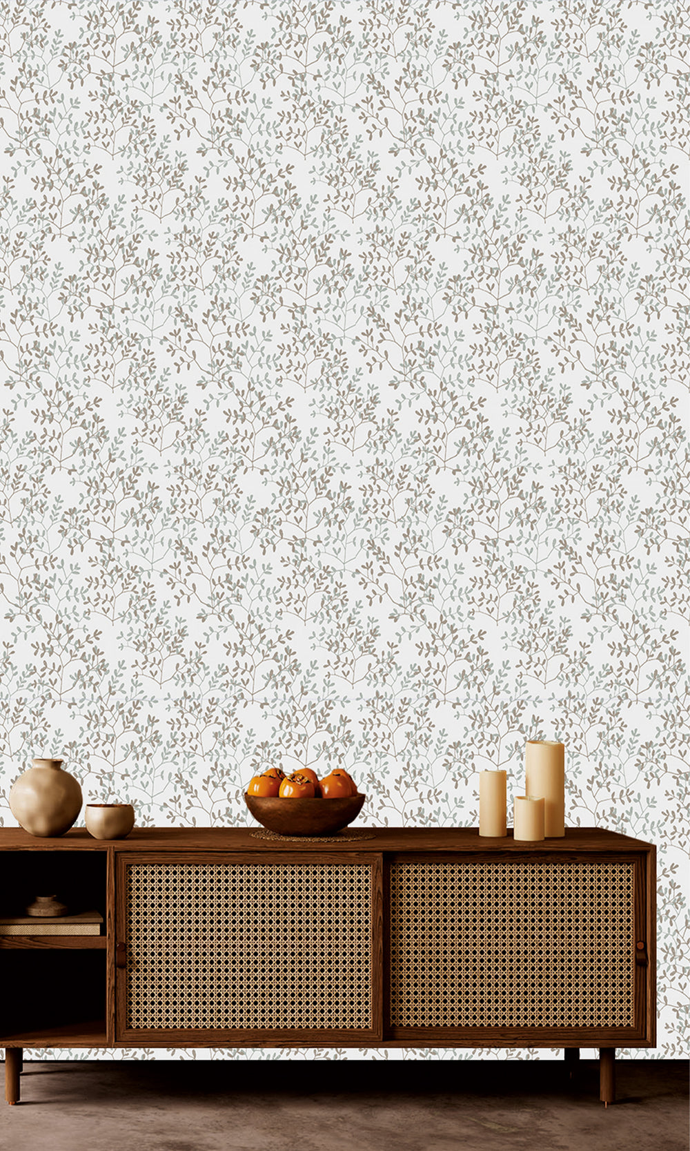 Southern Pine & Coronation Gray Dual Toned Branches Wallpaper R9979