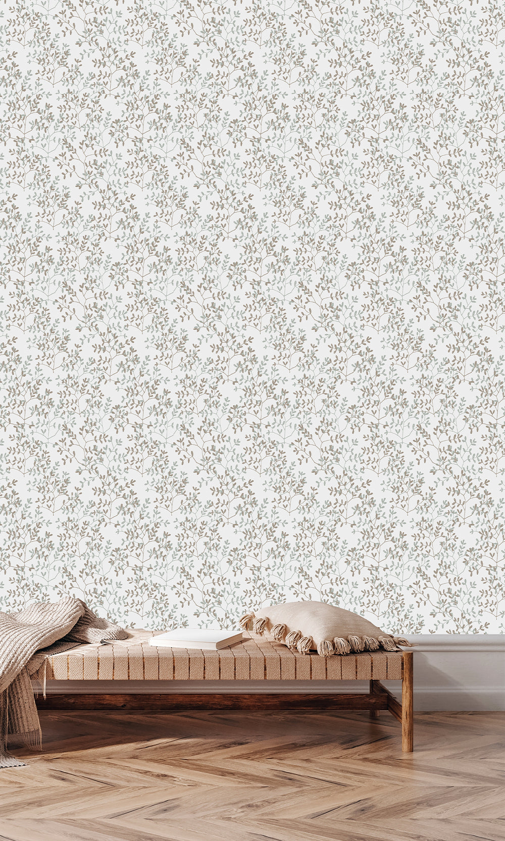 Southern Pine & Coronation Gray Dual Toned Branches Wallpaper R9979
