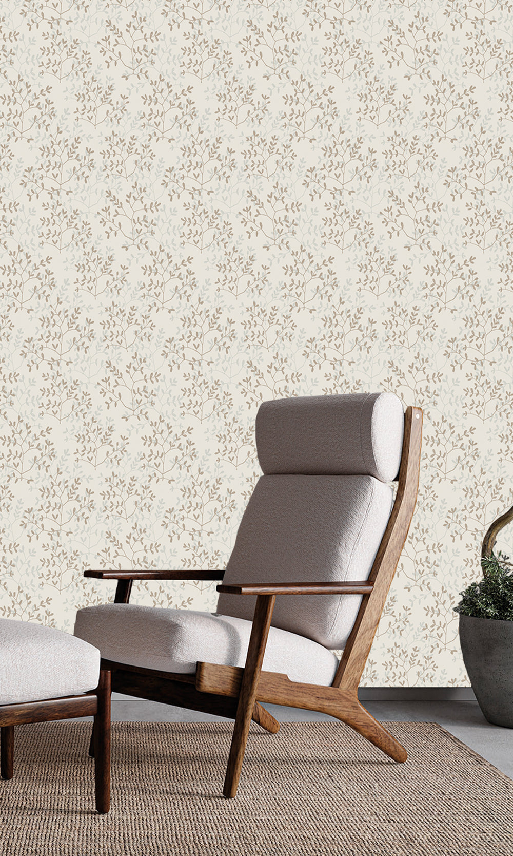 Mountain Grey & Sorrell Brown Dual Toned Branches Wallpaper R9980