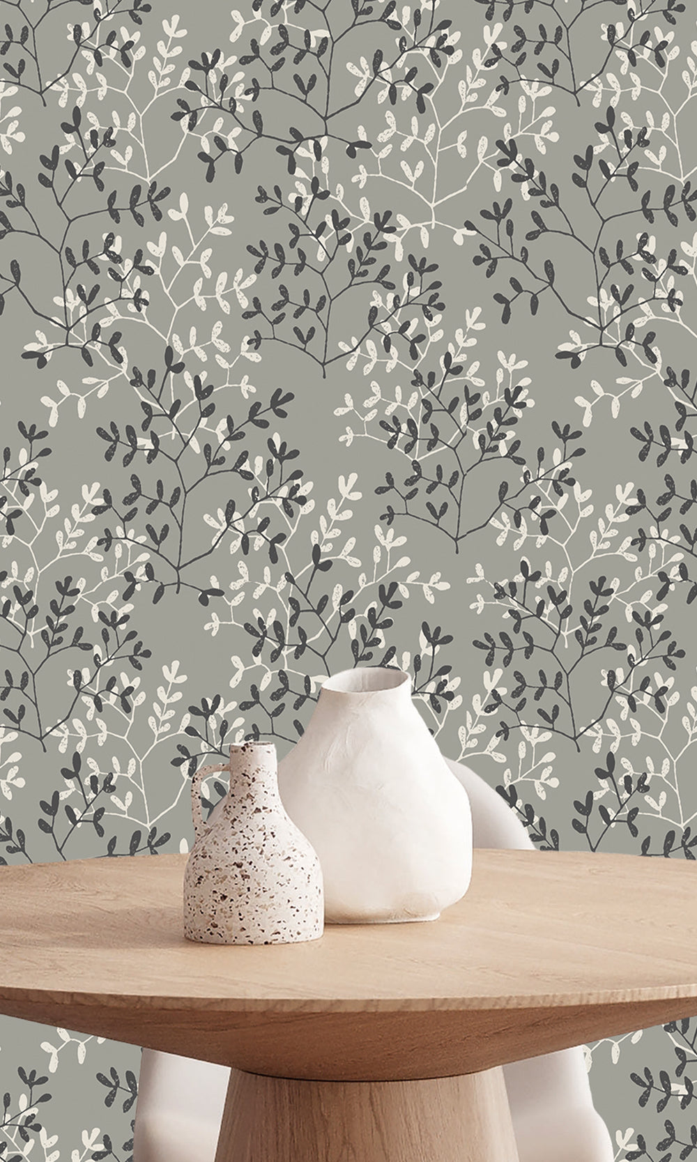 Friar Grey & Black Oak Dual Toned Branches Wallpaper R9981