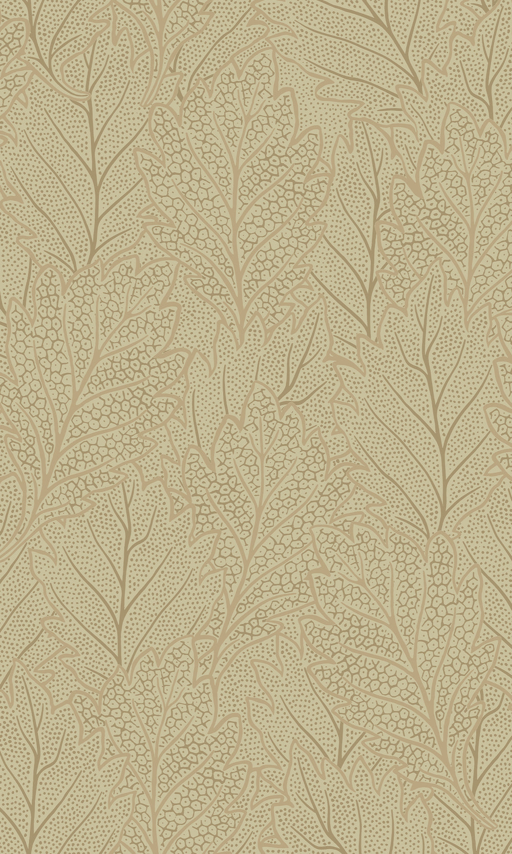 Canary Grass & Sweet Sparrow Pressed Quercus Leaves Wallpaper R9984
