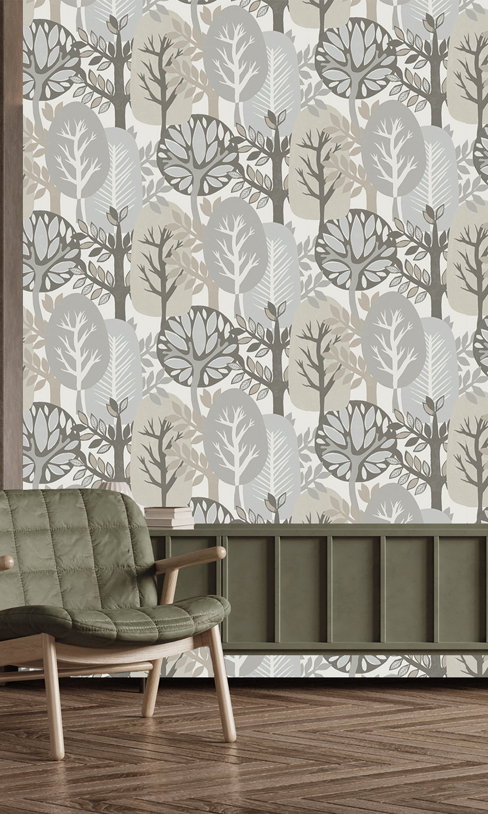Willow Springs & Bearsuit Grey Nature's Forest Wallpaper R9991