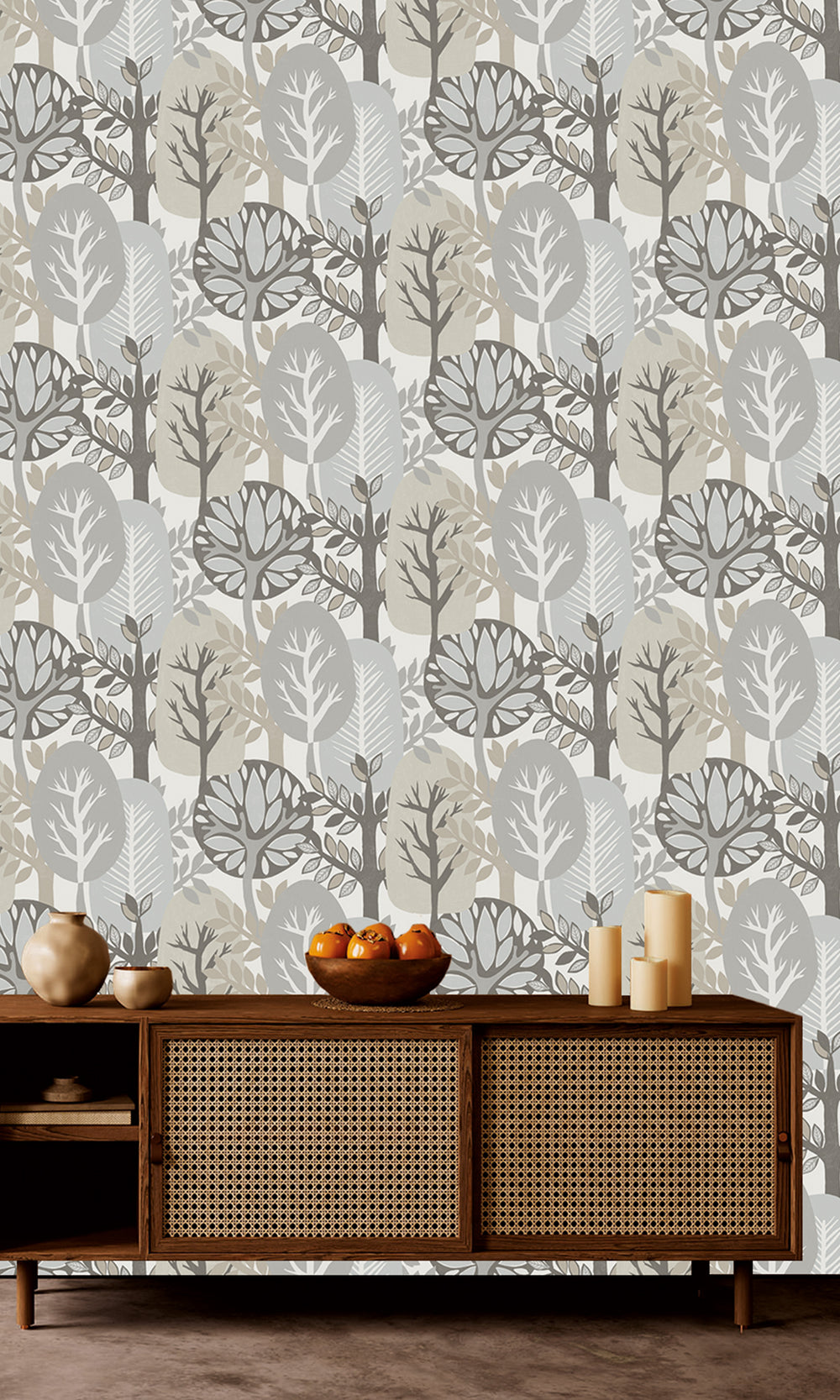 Willow Springs & Bearsuit Grey Nature's Forest Wallpaper R9991