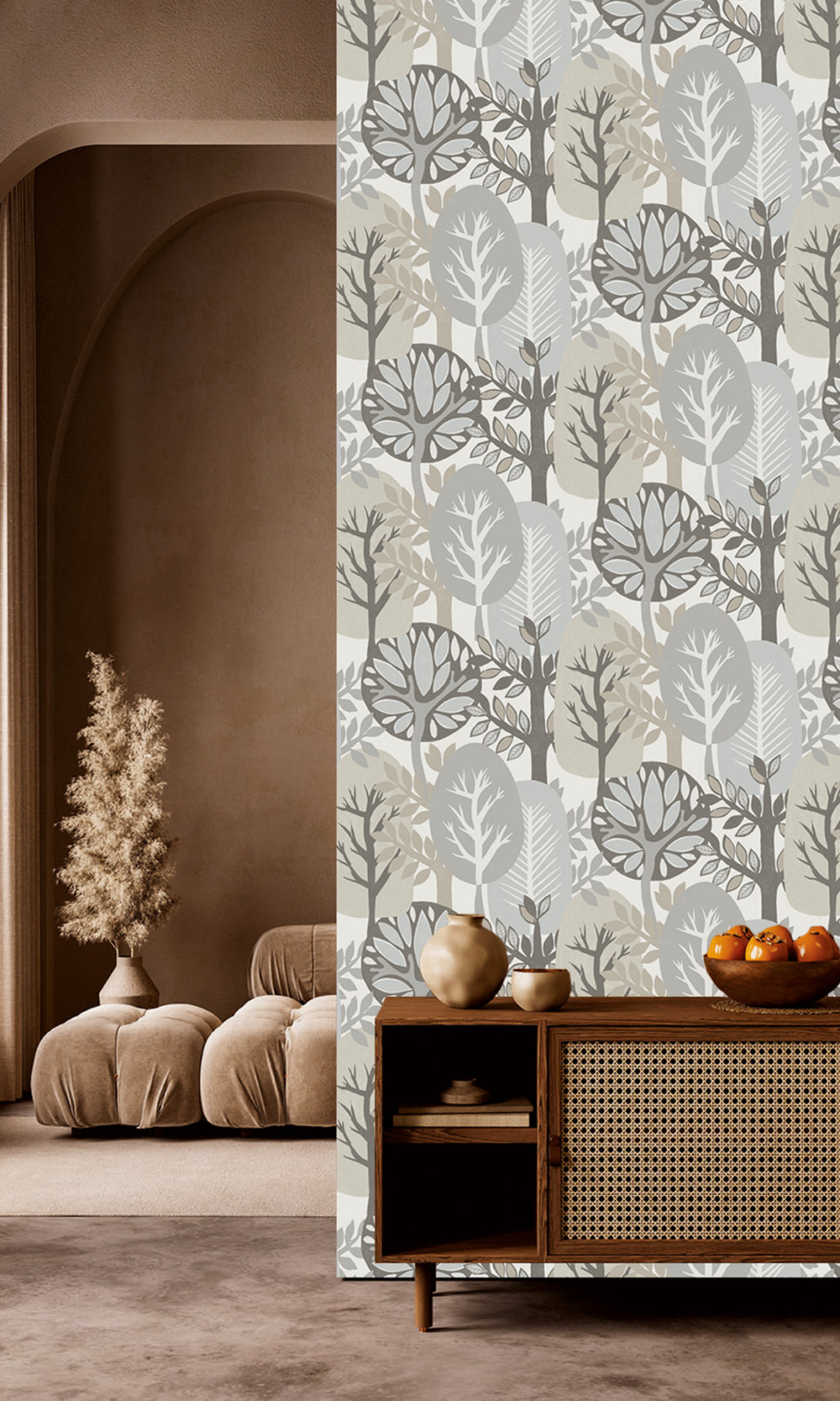 Willow Springs & Bearsuit Grey Nature's Forest Wallpaper R9991
