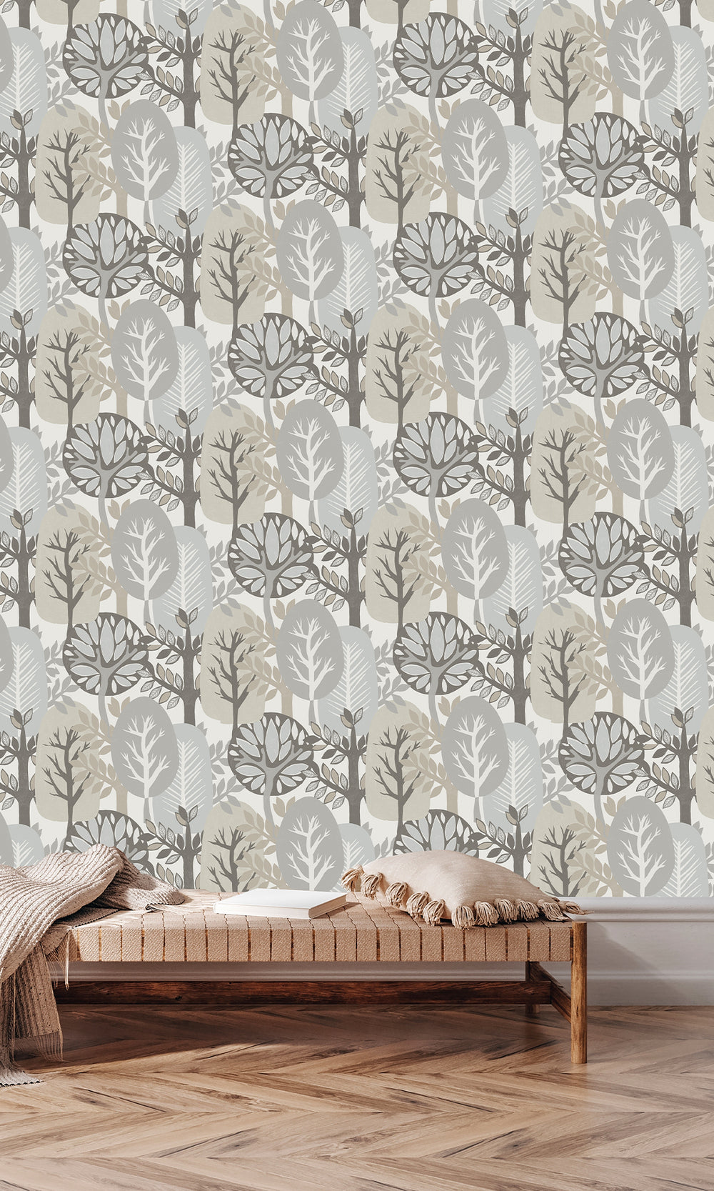 Willow Springs & Bearsuit Grey Nature's Forest Wallpaper R9991