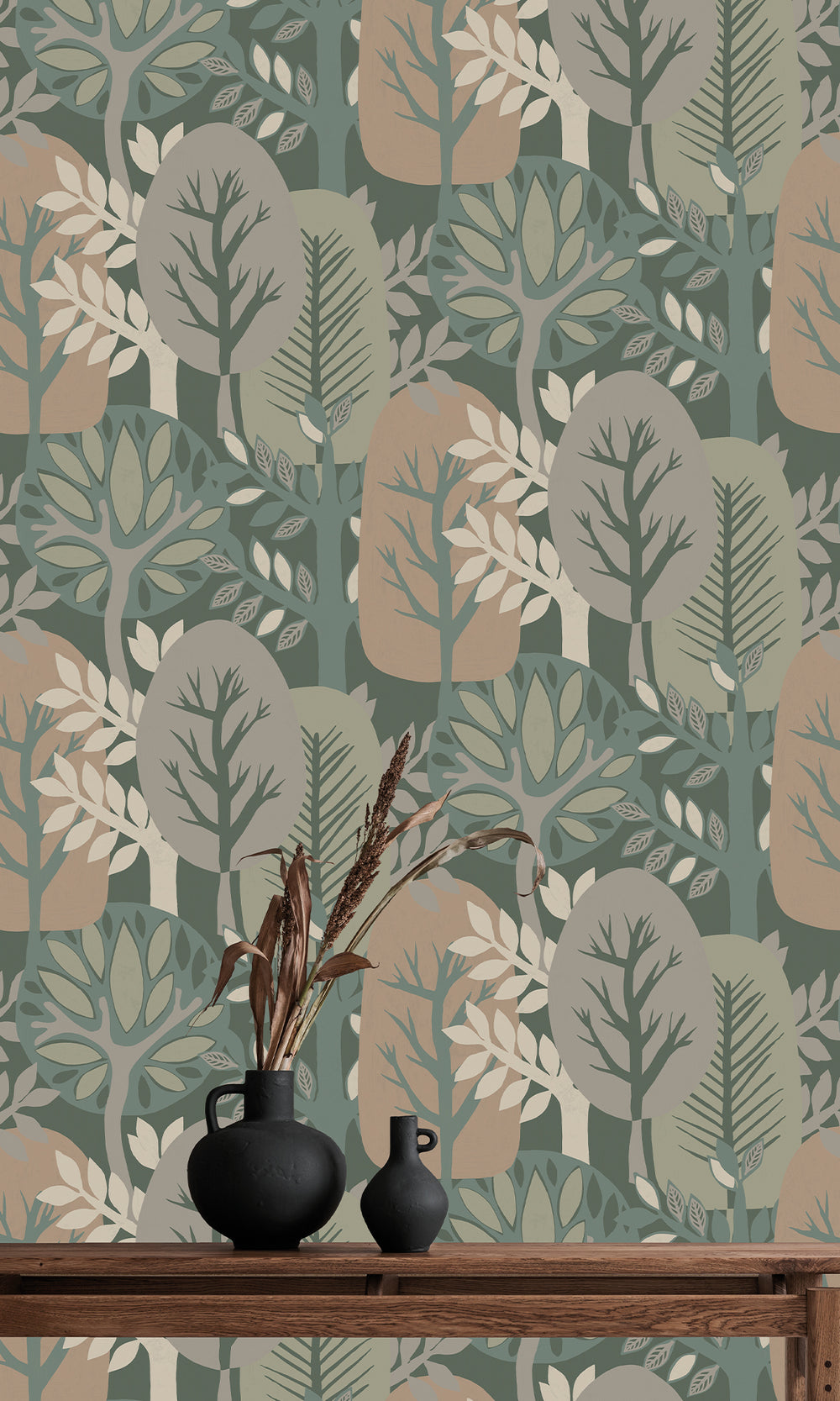 Pinebrook & Cornstalk Nature's Forest Wallpaper R9994