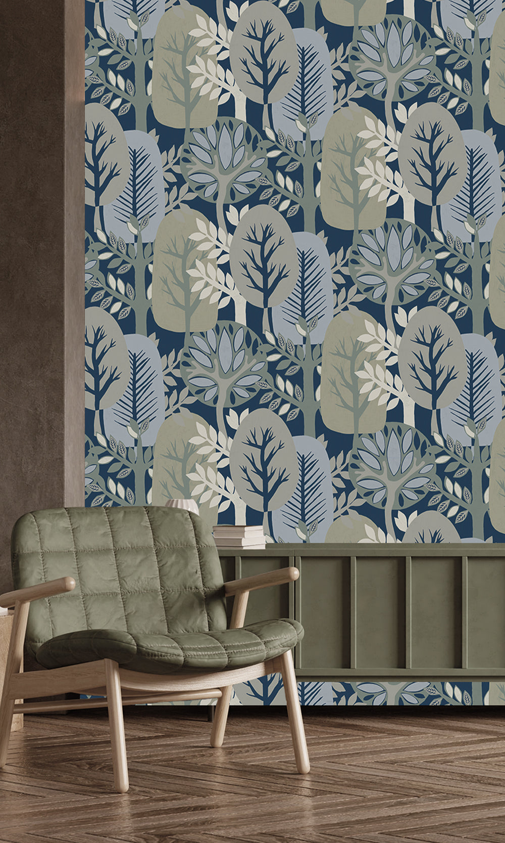 Dily Blue & Lemon Grass Nature's Forest Wallpaper R9995