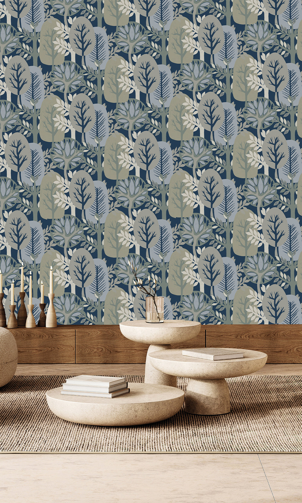Dily Blue & Lemon Grass Nature's Forest Wallpaper R9995