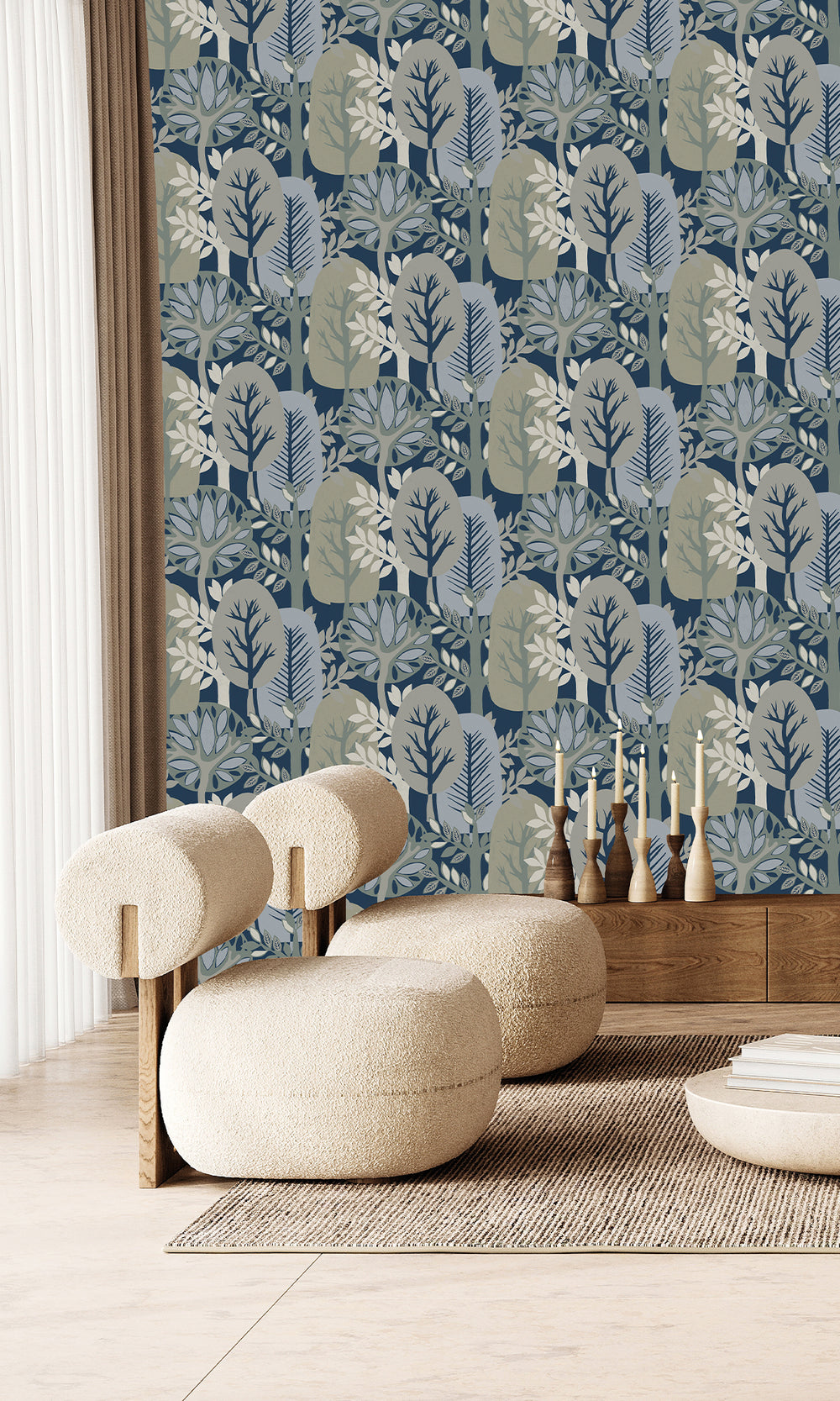 Dily Blue & Lemon Grass Nature's Forest Wallpaper R9995
