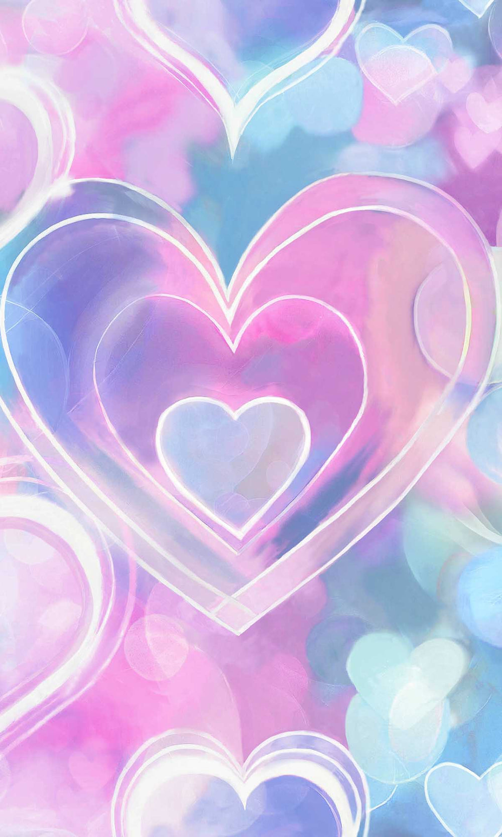 Pink/Blue Enchanting Hearts Wallpaper R9999