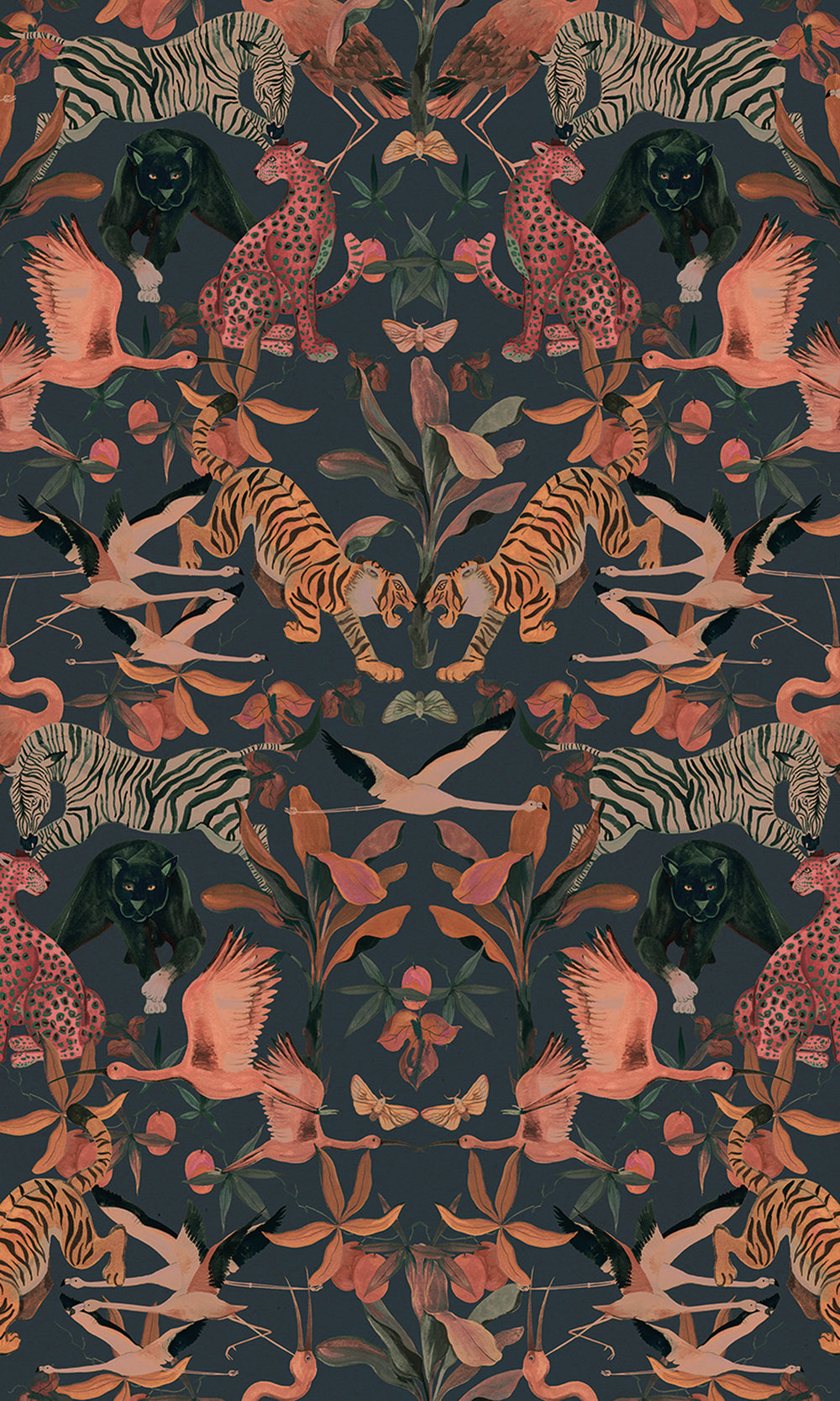 Heron Green Magic Animals Botanical Wallpaper RM9019