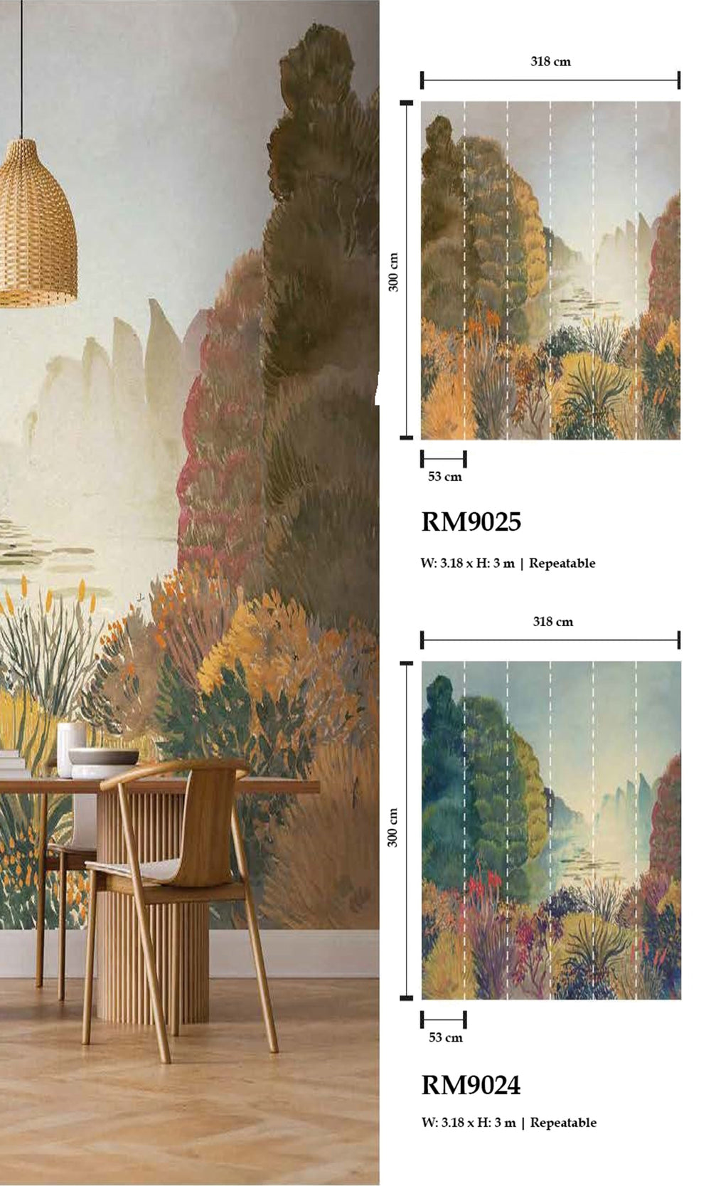 Warm Gold Nature Landscape Wallpaper RM9025