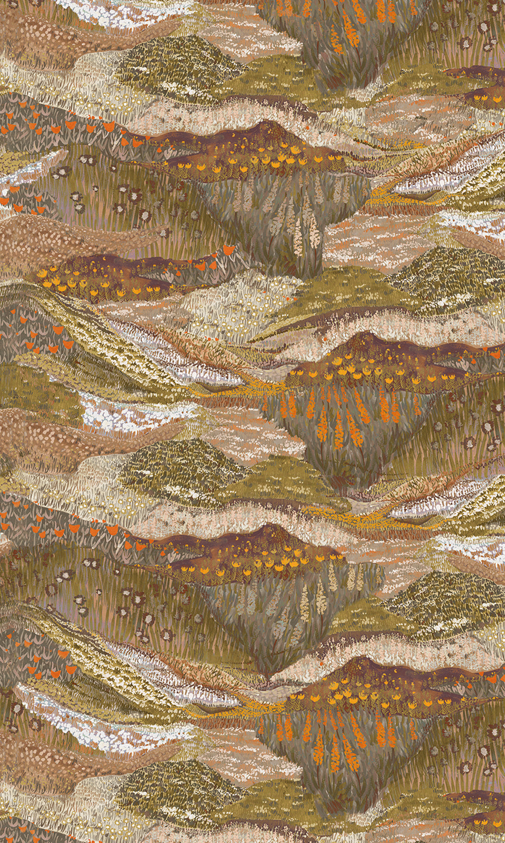 Ochre Panoramic Valleys Wallpaper RM9027