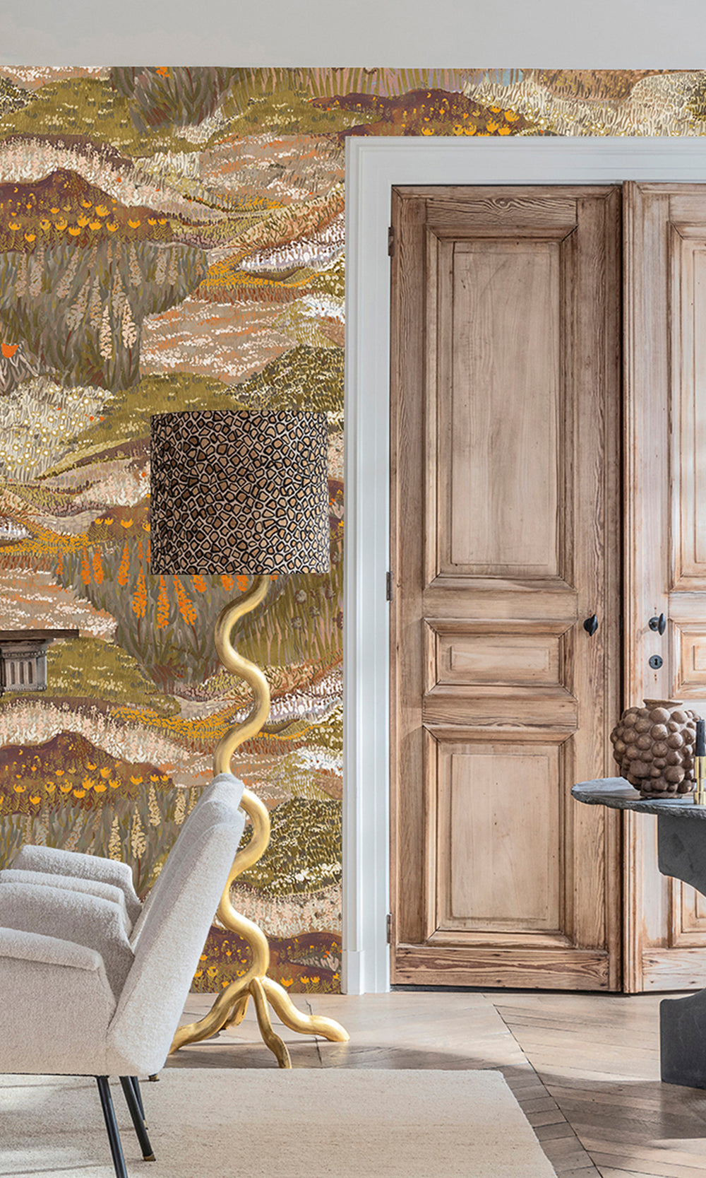 Ochre Panoramic Valleys Wallpaper RM9027