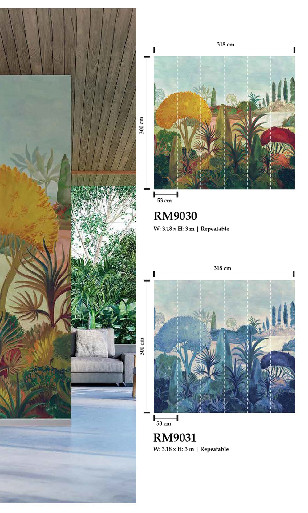 Multicolor Botanical Landscape Wallpaper RM9030