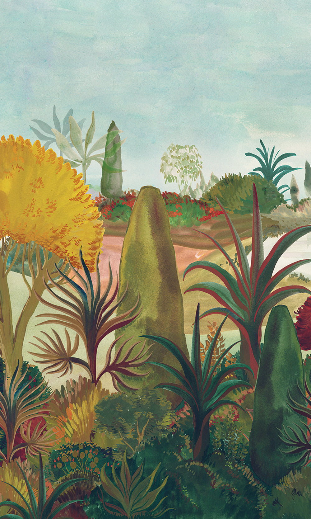Multicolor Botanical Landscape Wallpaper RM9030