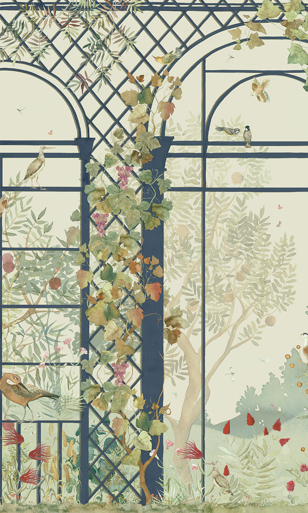 Whisper Green Botanical Greenhouse Wallpaper RM9033