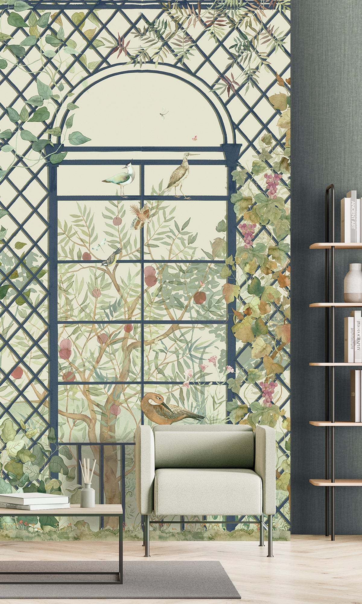 Whisper Green Botanical Greenhouse Wallpaper RM9033