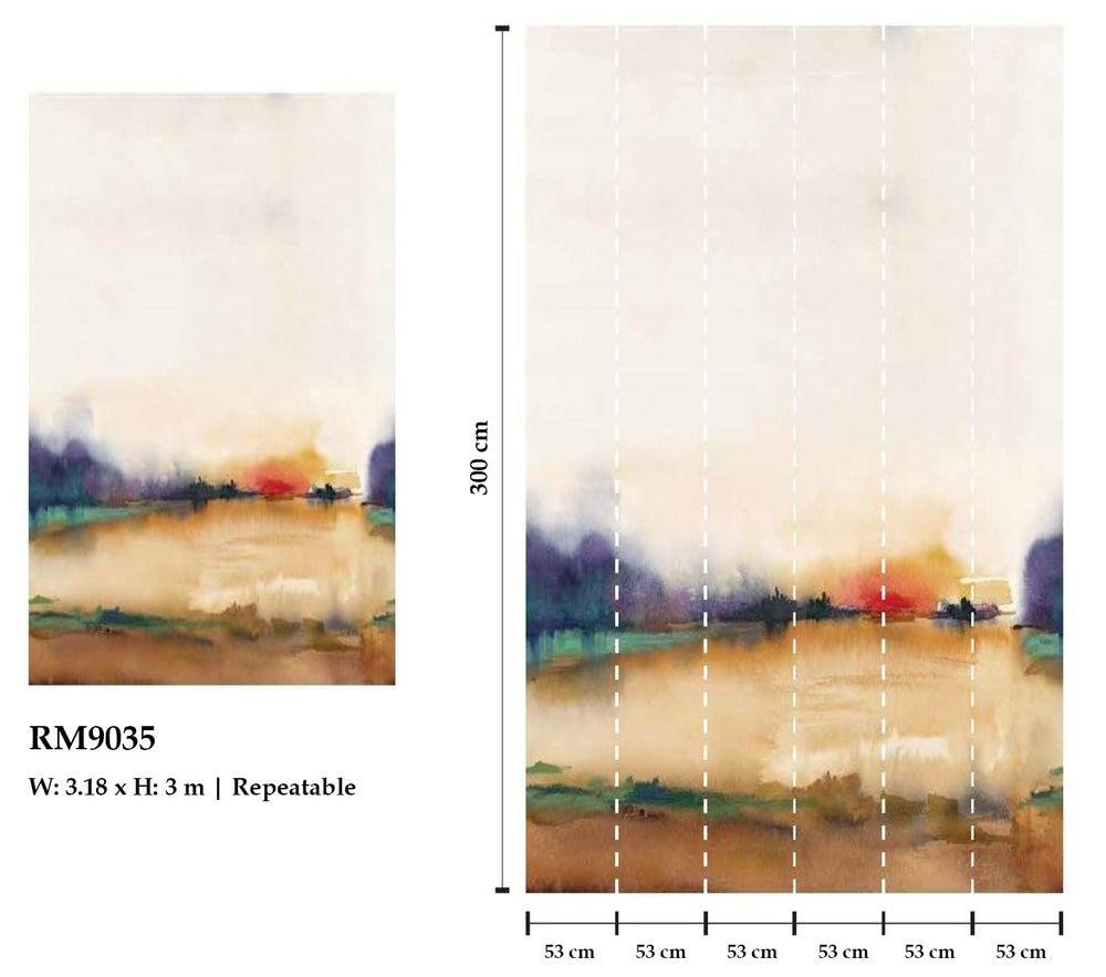 Multicolor Abstract Sunset Wallpaper RM9035