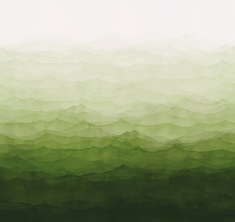Garden Green Watercolor Horizon Wallpaper RM9036