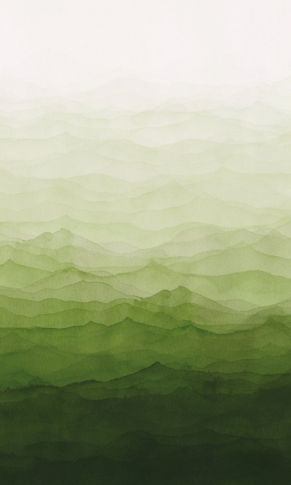 Garden Green Watercolor Horizon Wallpaper RM9036