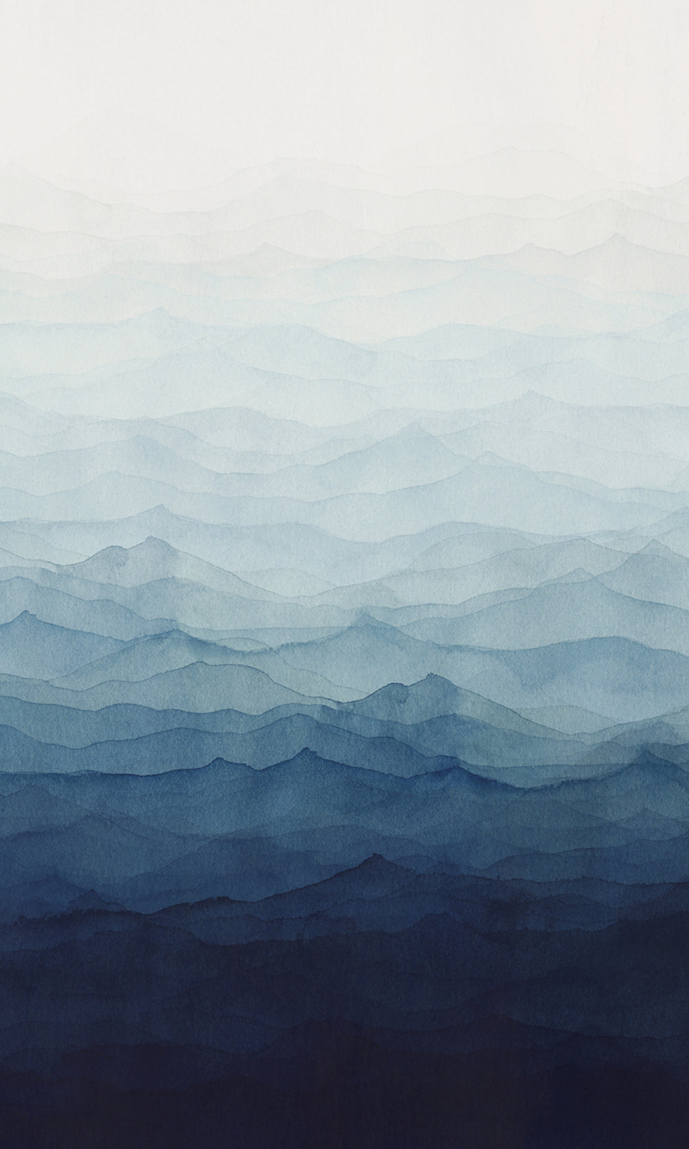 Indigo Blue Watercolor Horizon Wallpaper RM9037