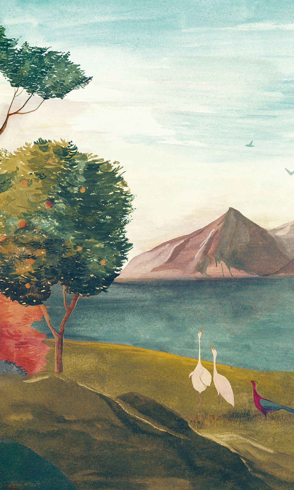 Multicolor Oriental Landscape Wallpaper RM9038