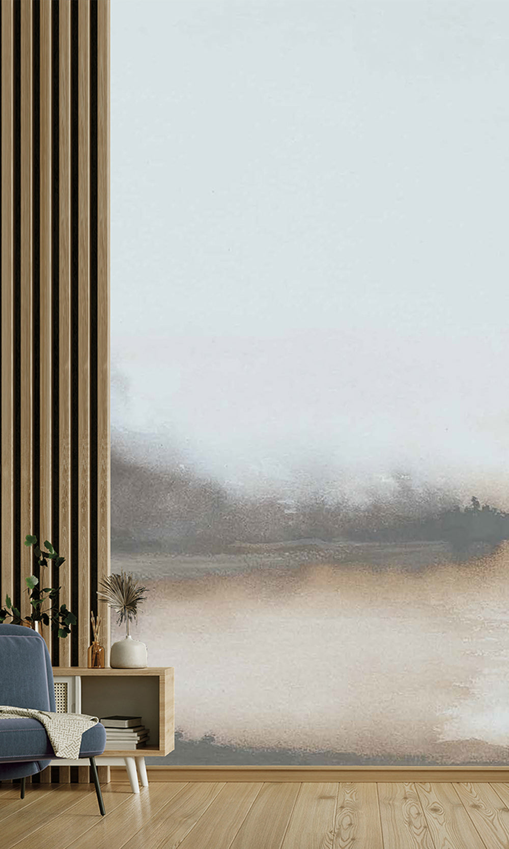 Greige Abstract Sunset Wallpaper RM9039