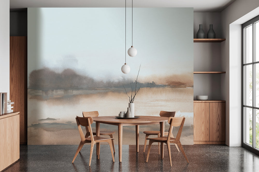 Greige Abstract Sunset Wallpaper RM9039
