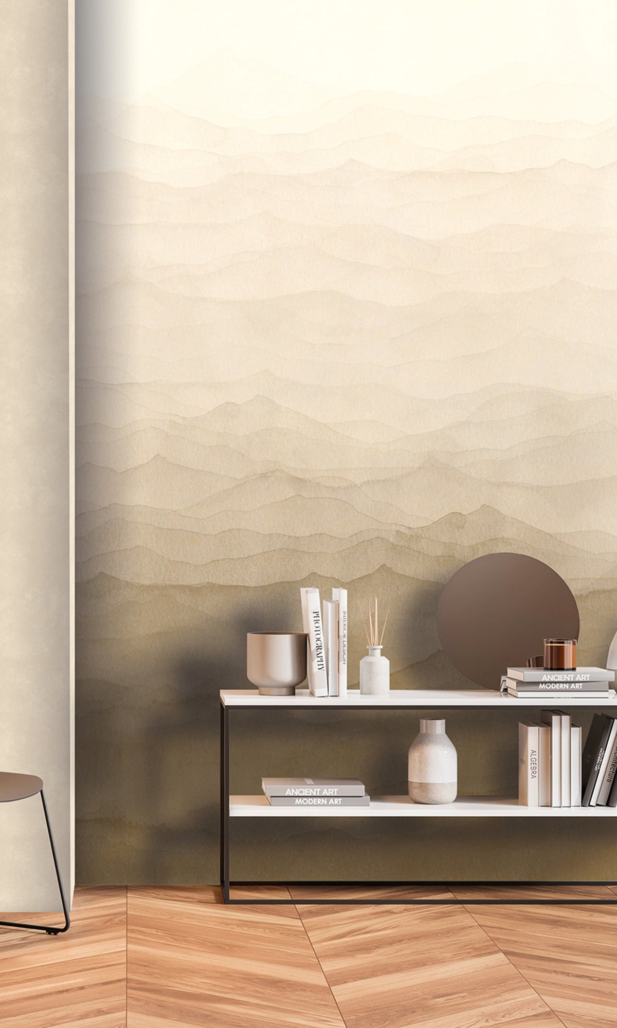 Warm Beige Watercolor Horizon Wallpaper RM9040