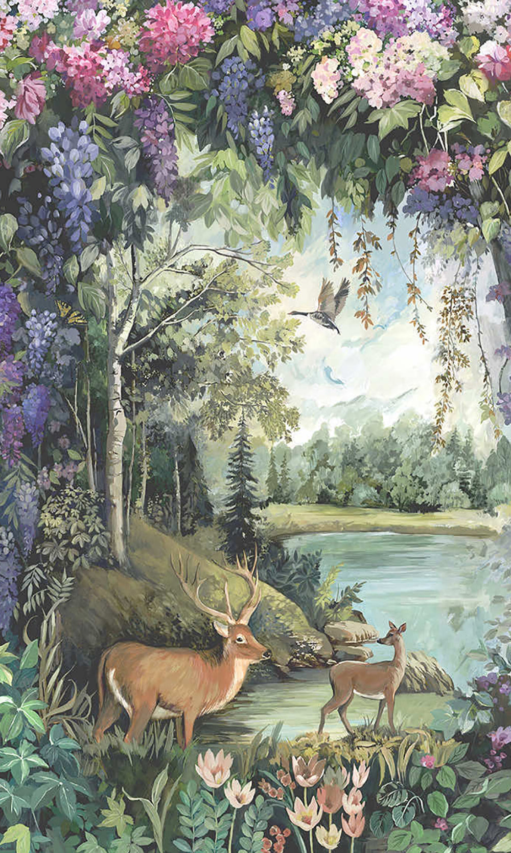 Multi Enchanted Woodland Scenic Wallpaper RM9046