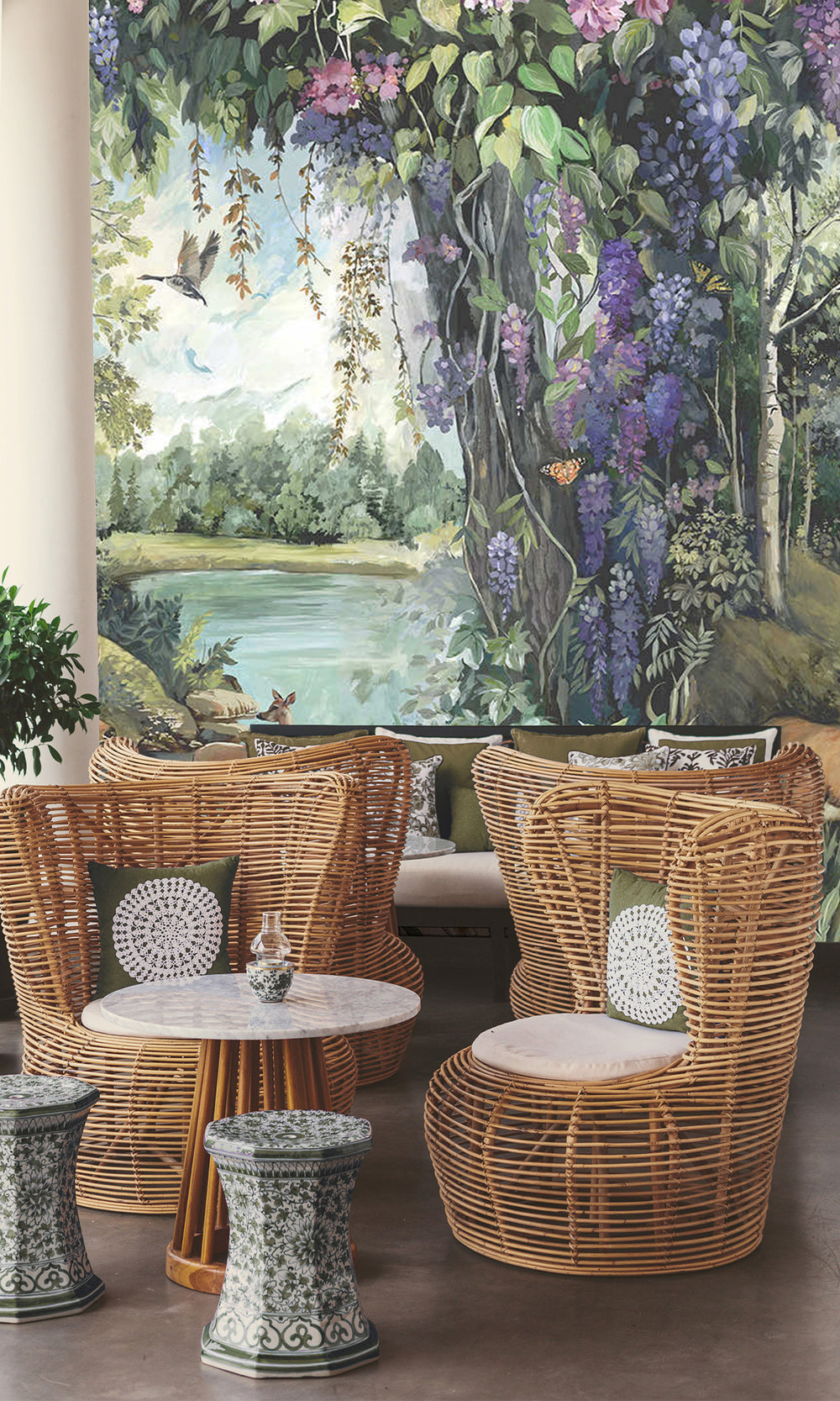 Multi Enchanted Woodland Scenic Wallpaper RM9046