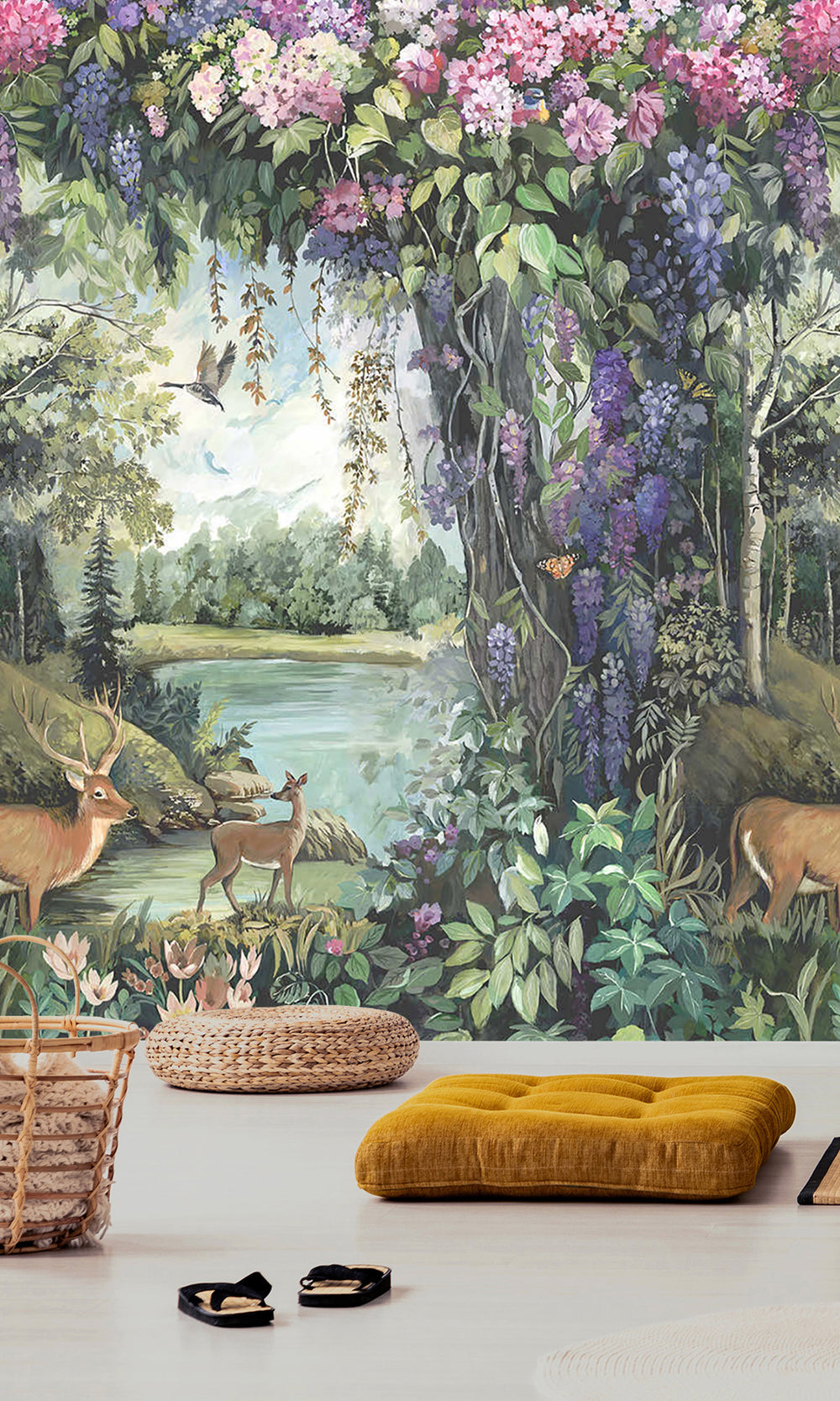 Multi Enchanted Woodland Scenic Wallpaper RM9046
