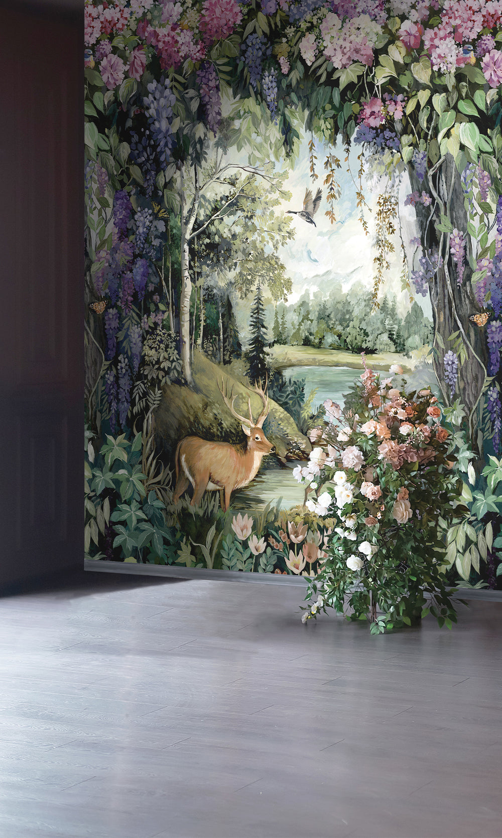 Multi Enchanted Woodland Scenic Wallpaper RM9046