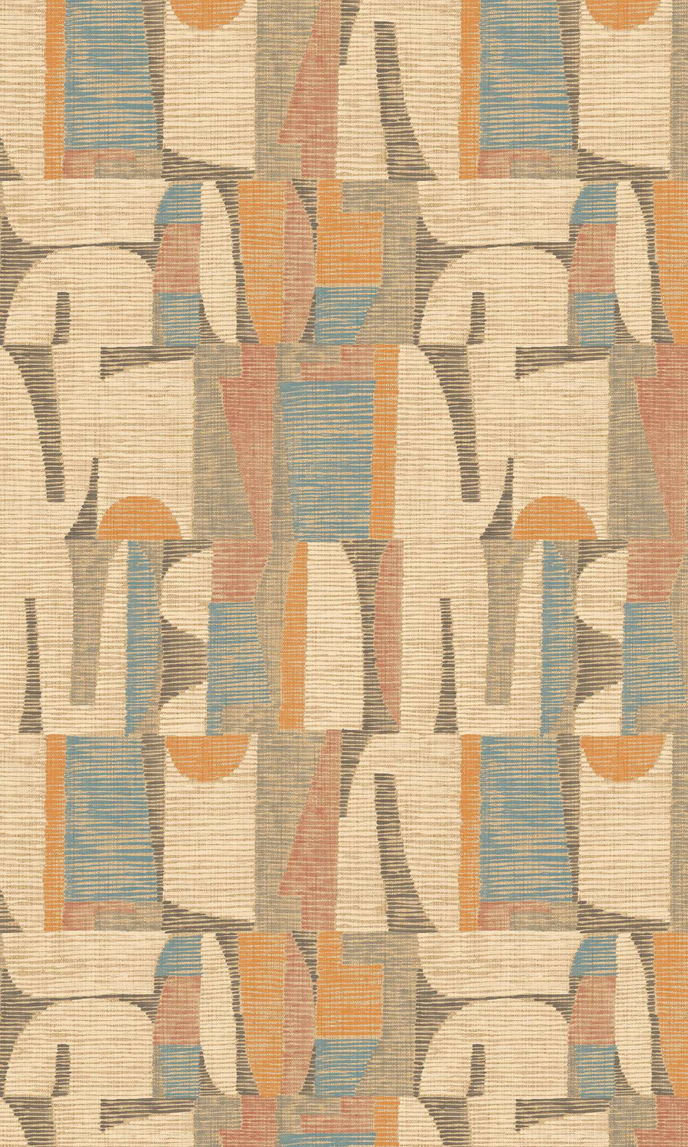 Sutherland & Burning Gold Ethnic Print Collage Wallpaper RM9050