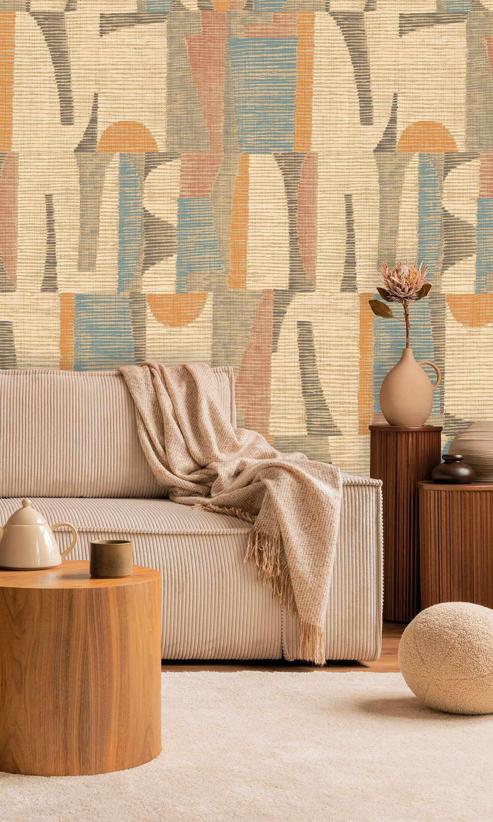 Sutherland & Burning Gold Ethnic Print Collage Wallpaper RM9050