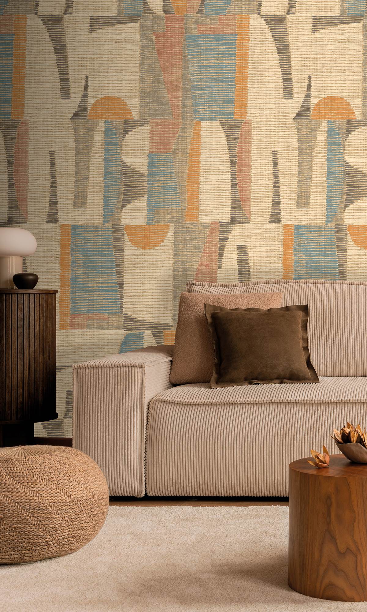 Sutherland & Burning Gold Ethnic Print Collage Wallpaper RM9050