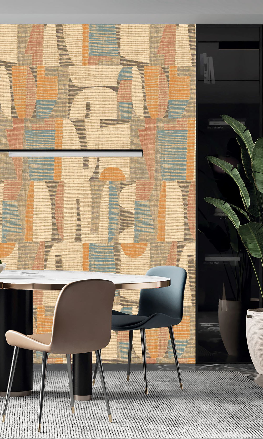 Sutherland & Burning Gold Ethnic Print Collage Wallpaper RM9050