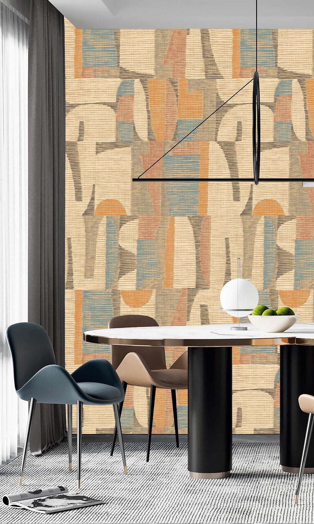 Sutherland & Burning Gold Ethnic Print Collage Wallpaper RM9050