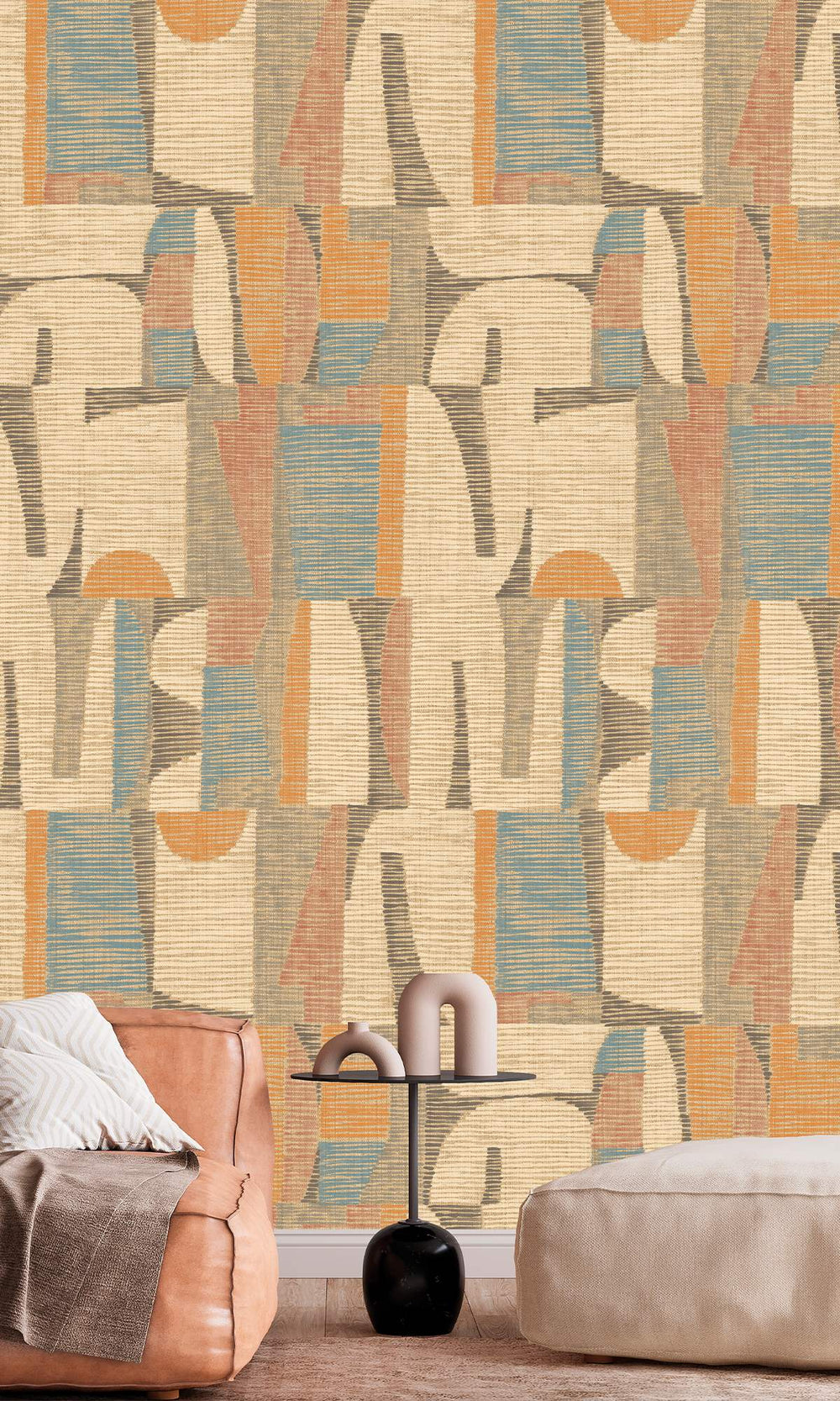 Sutherland & Burning Gold Ethnic Print Collage Wallpaper RM9050