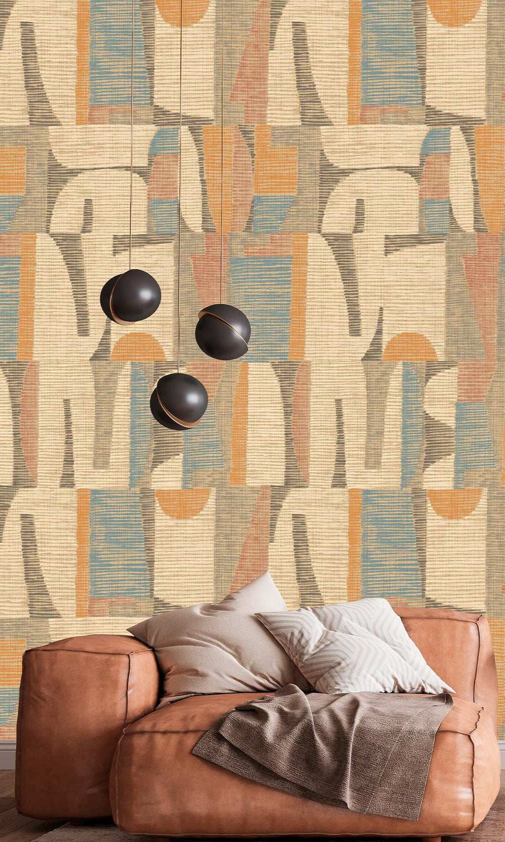 Sutherland & Burning Gold Ethnic Print Collage Wallpaper RM9050