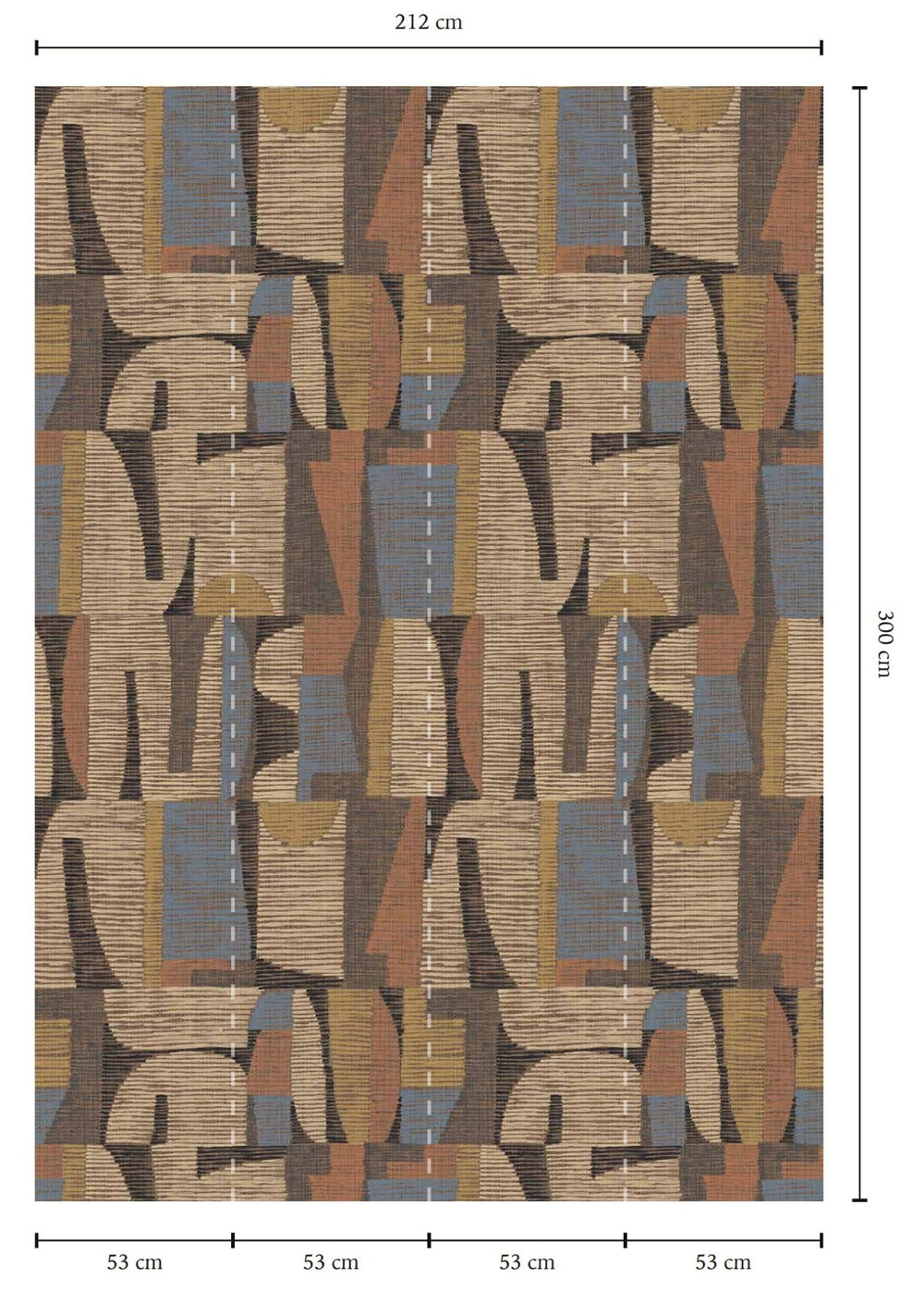 Lynch Blue & Pergament Ethnic Print Collage Wallpaper RM9051