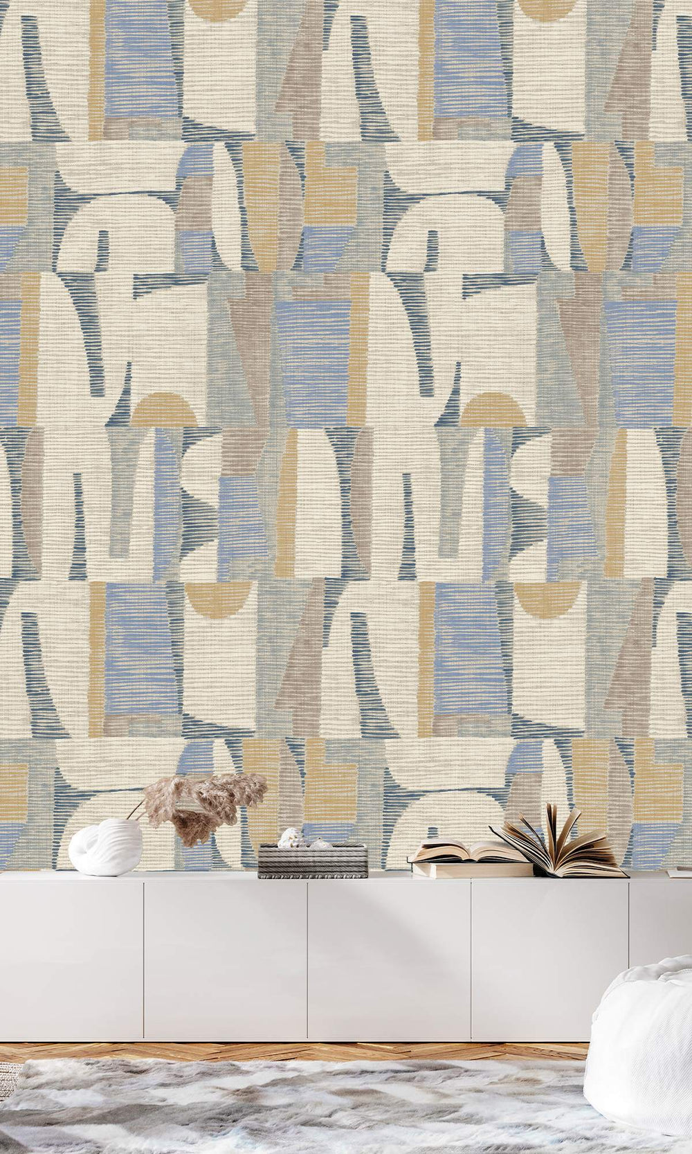 Crêpe Papier & Canary Wharf Ethnic Print Collage Wallpaper RM9052
