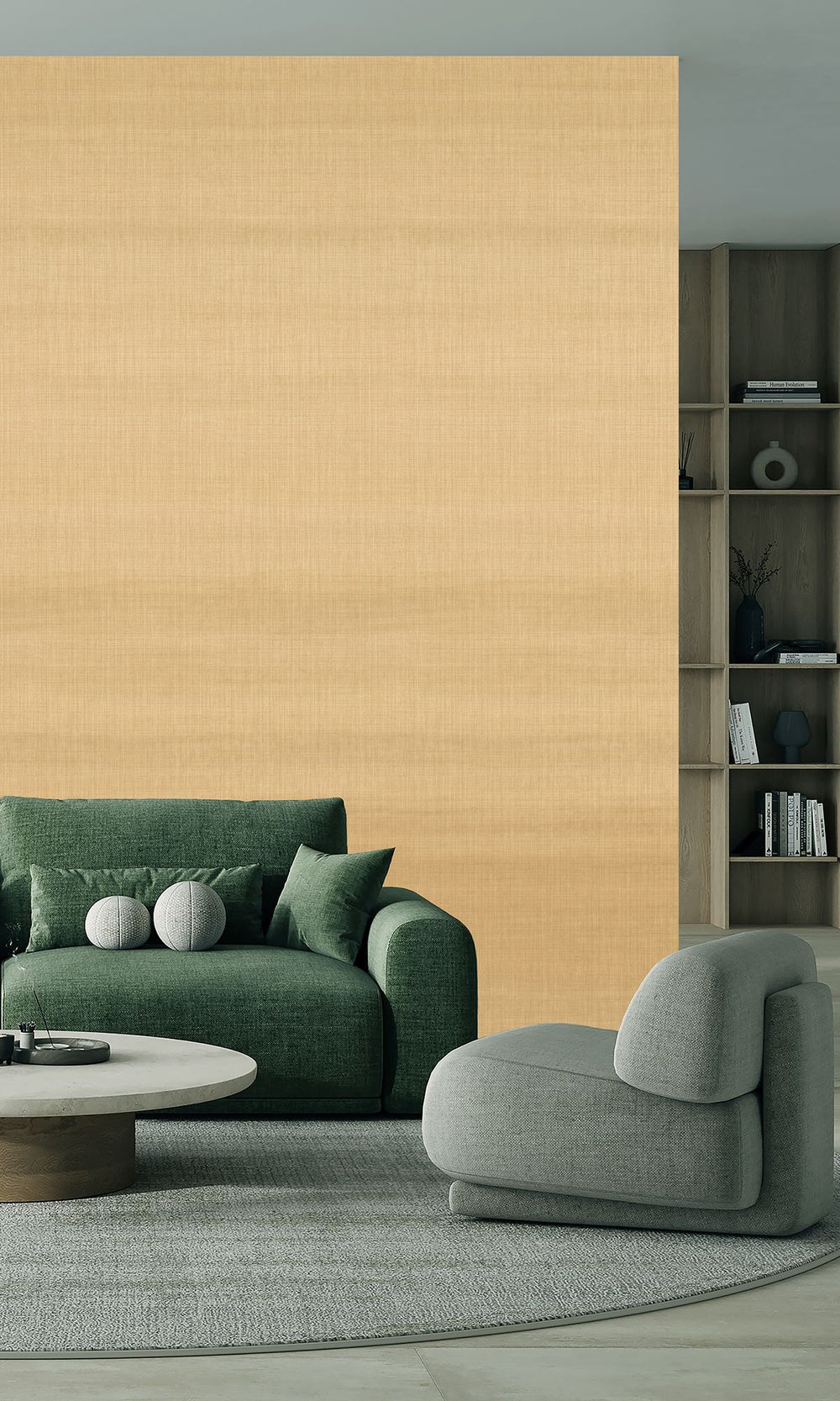 Burning Gold Chambray Print Wallpaper RM9055