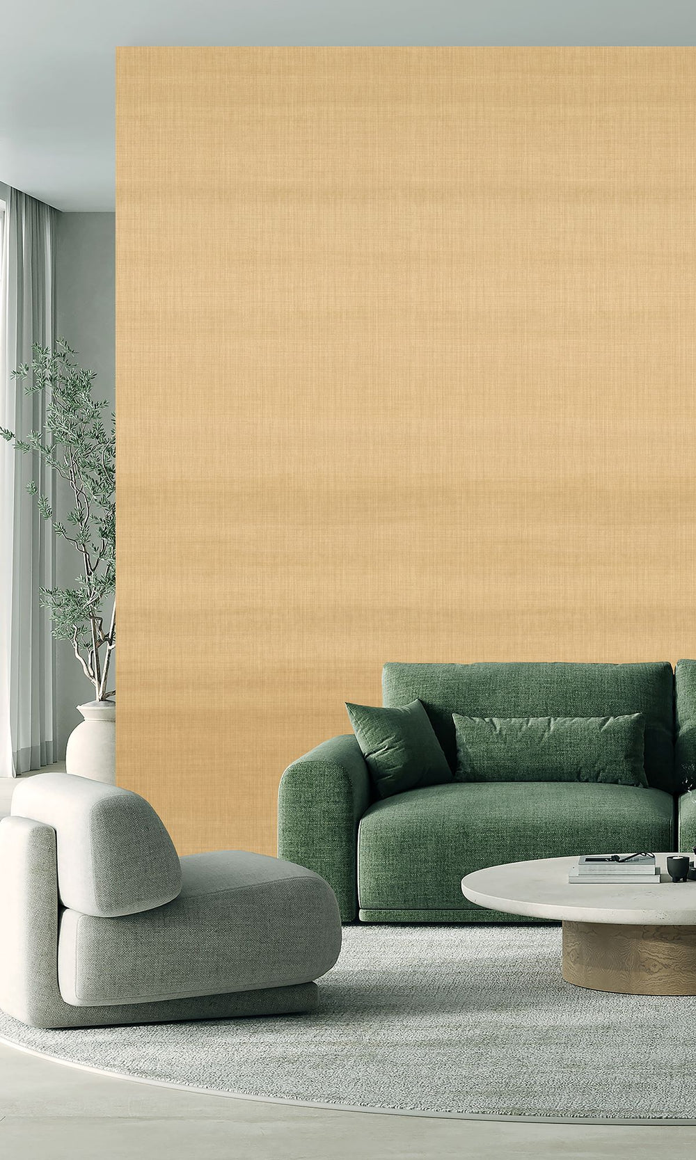 Burning Gold Chambray Print Wallpaper RM9055