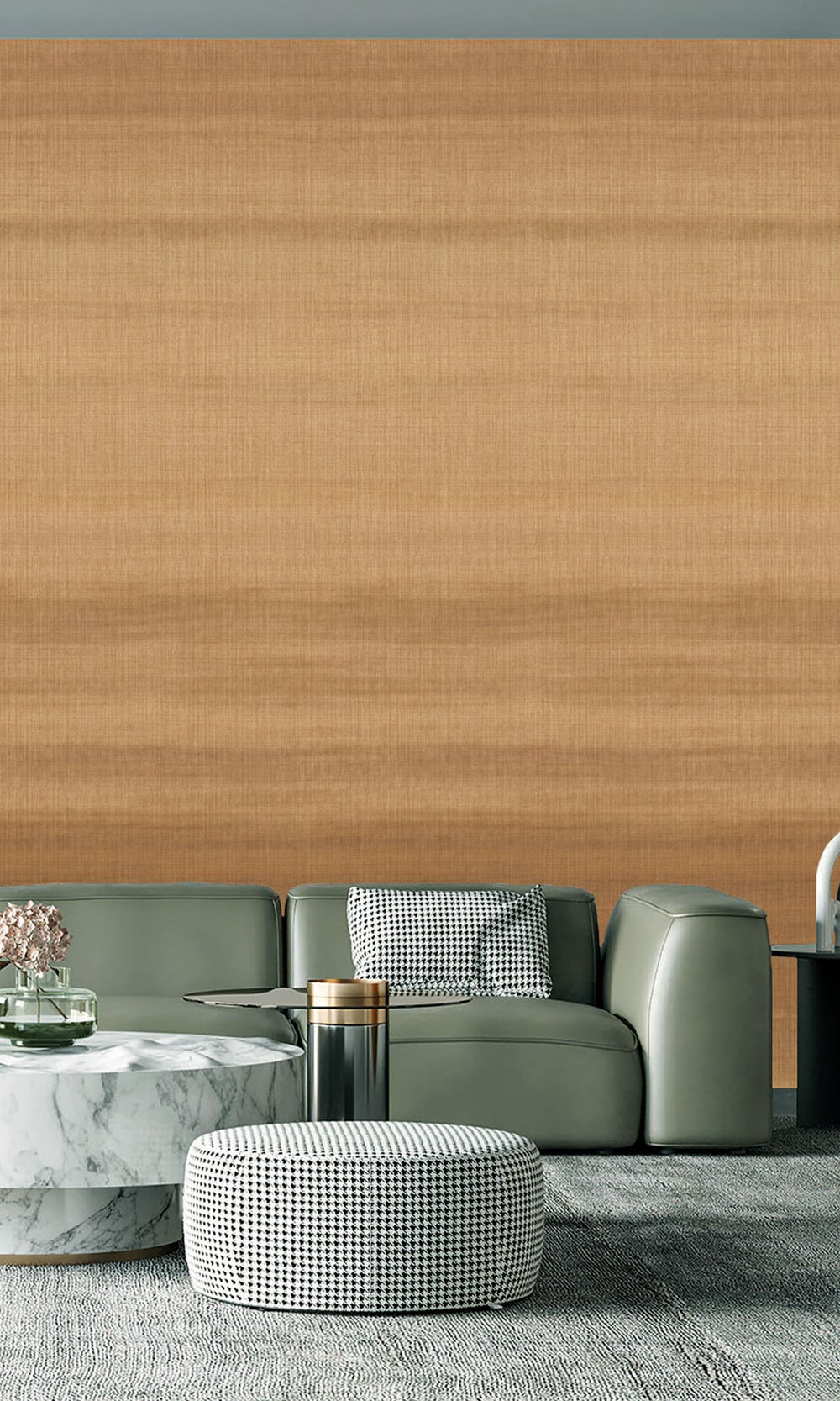 Honey Haven & Antique Bourbon Chambray Print Wallpaper RM9056