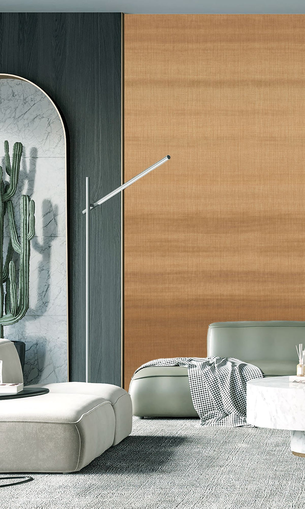 Honey Haven & Antique Bourbon Chambray Print Wallpaper RM9056