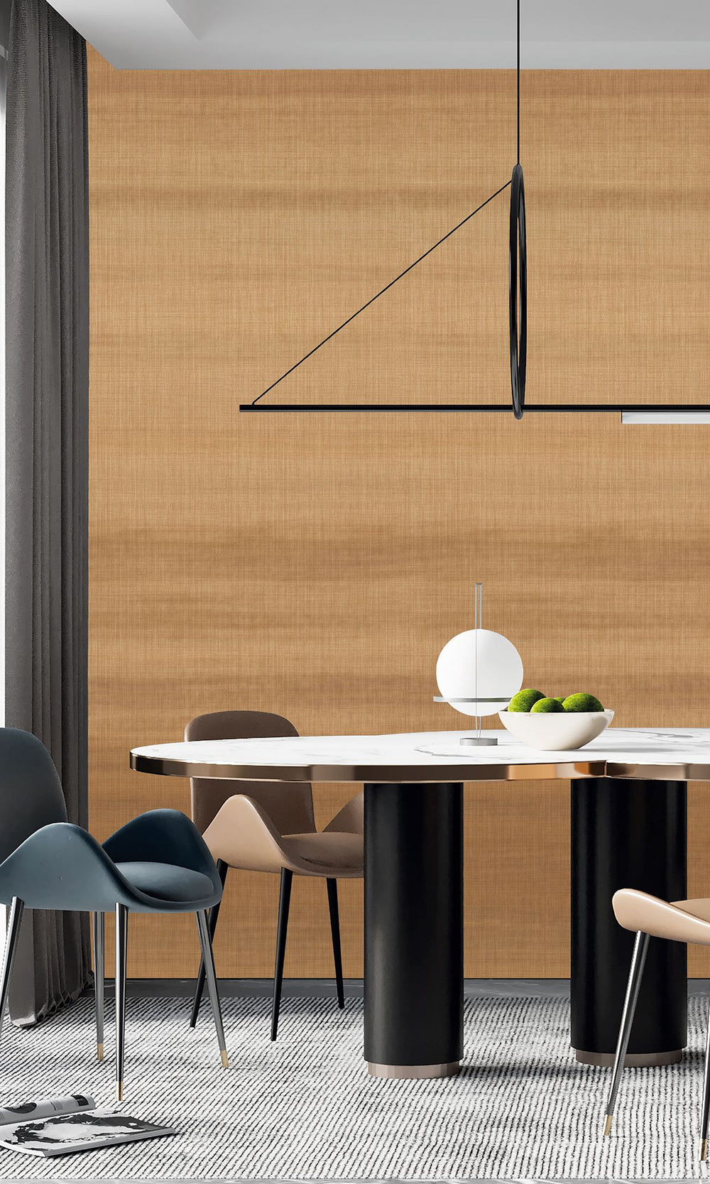 Honey Haven & Antique Bourbon Chambray Print Wallpaper RM9056