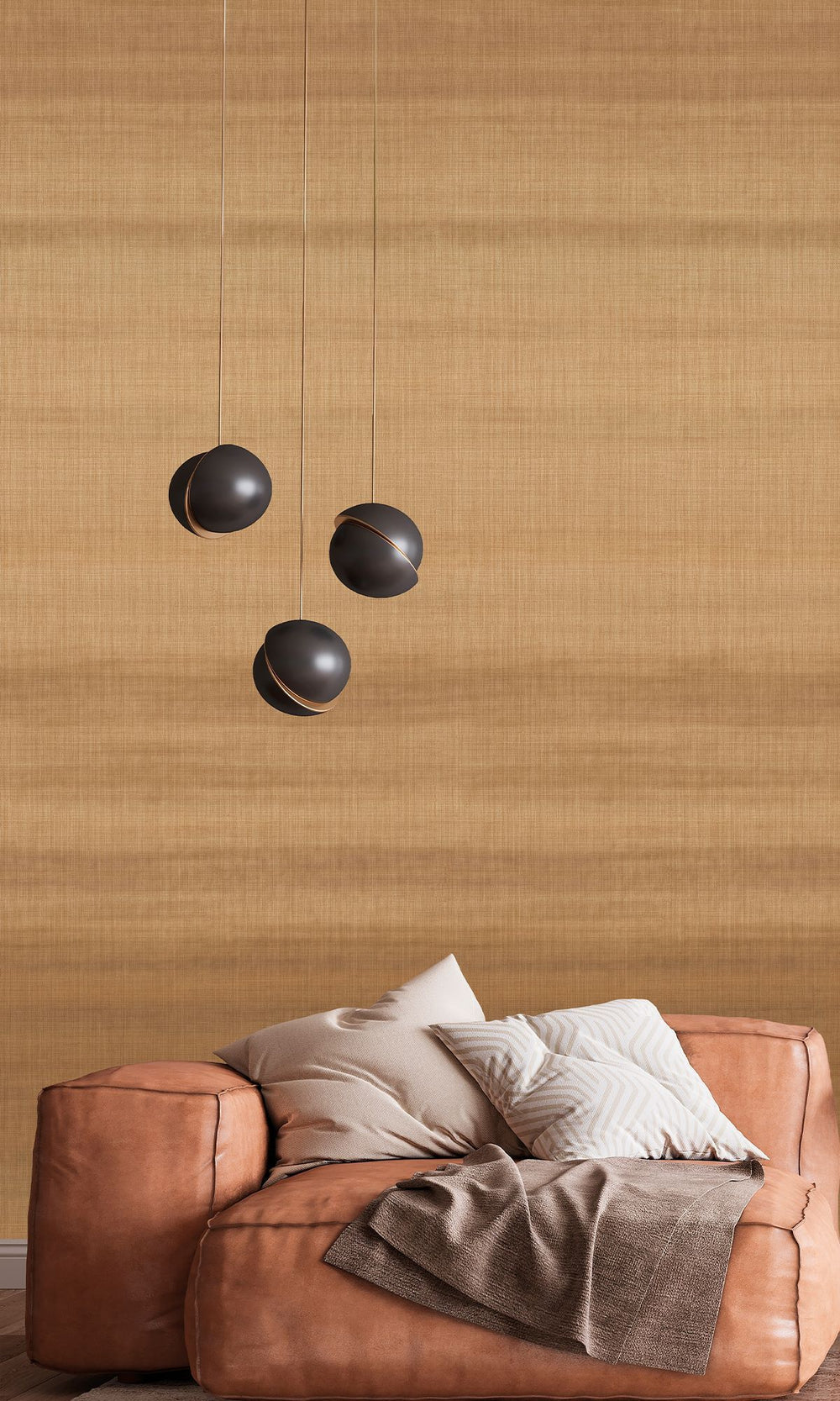 Honey Haven & Antique Bourbon Chambray Print Wallpaper RM9056